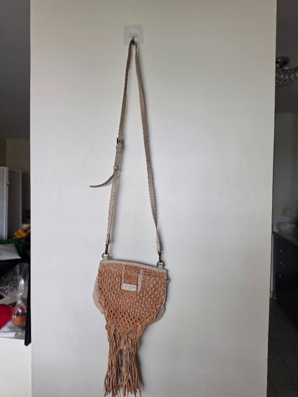 LIEBESKIND BERLIN Woven Leather Fringe Crossbody Bag – Tan/Camel – NWT